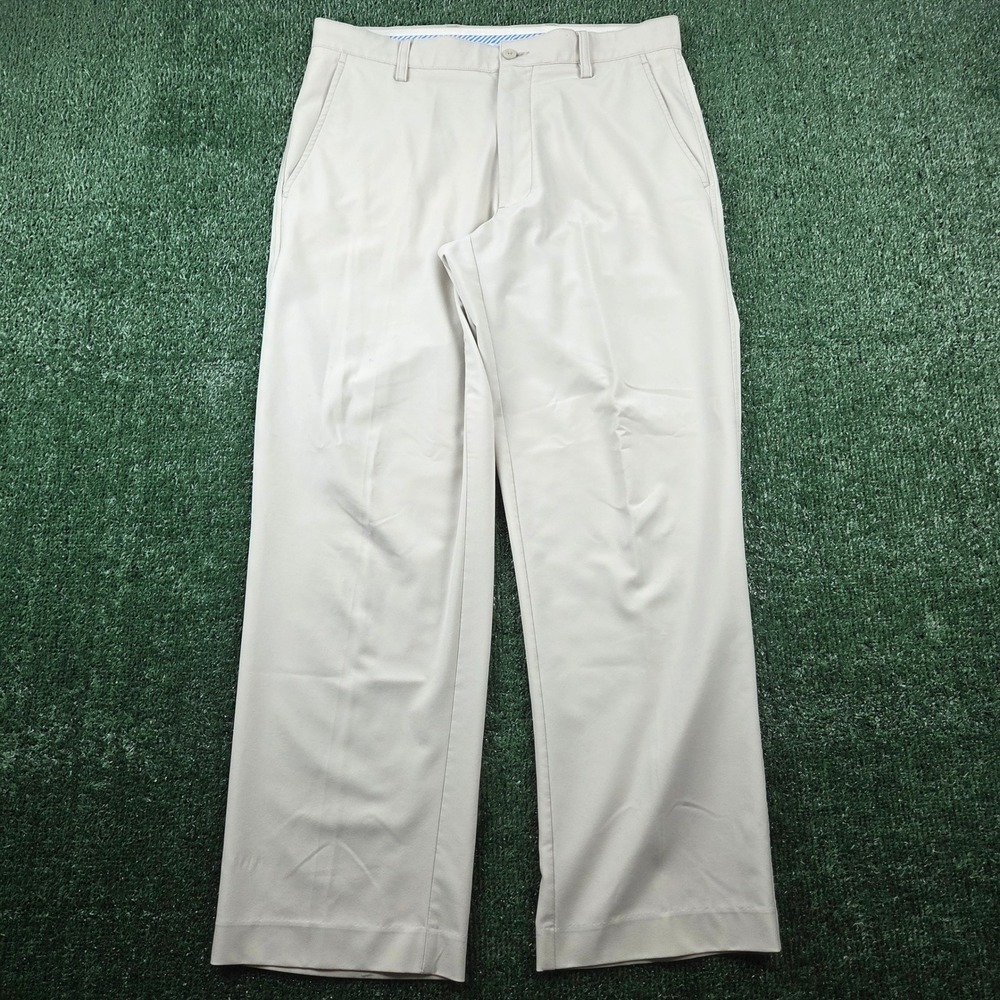FootJoy Mens Performance Golf Pants Stone Beige Stretch Flat Front 32x30 FJ